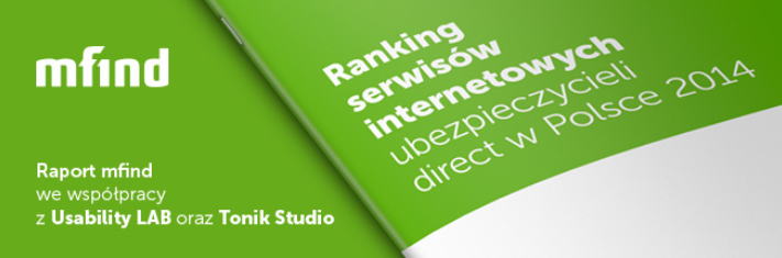 Usability LAB współtwórcą raportu o serwisach internetowych ubezpieczycieli direct w Polsce mfind_raport